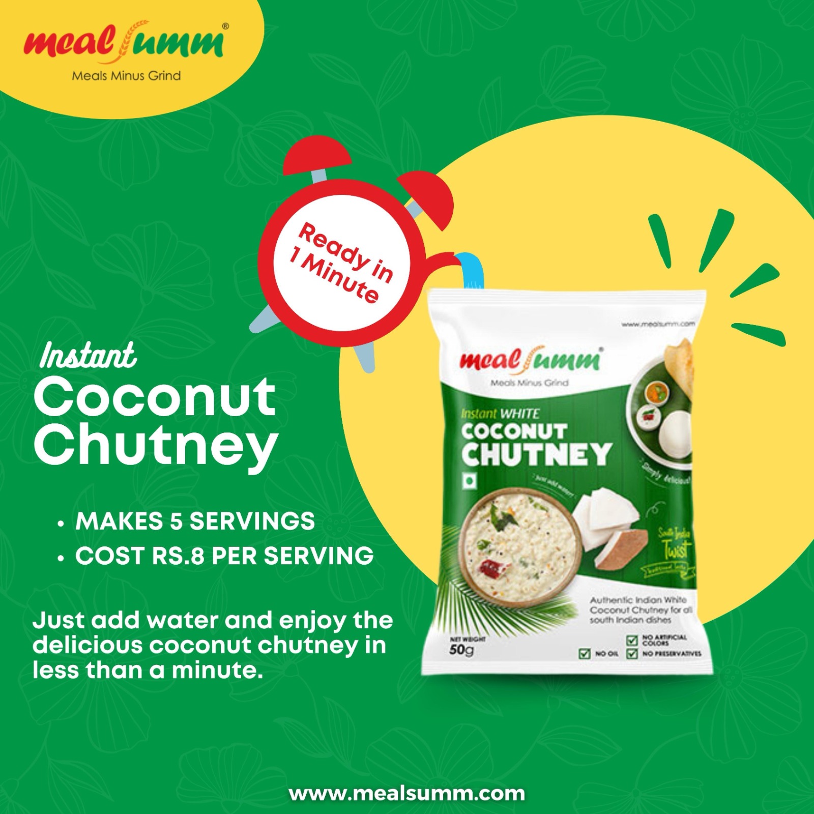 Combo Instant Coconut Chutney and Sambar Mix